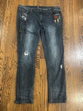 Born Fly Distressed Patched Jeans